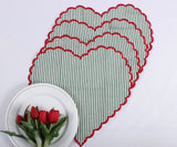 Stripes Printed round and Heart Shape Placemat