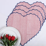 Stripes Printed round and Heart Shape Placemat