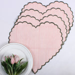 Stripes Printed round and Heart Shape Placemat