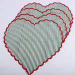 Stripes Printed round and Heart Shape Placemat