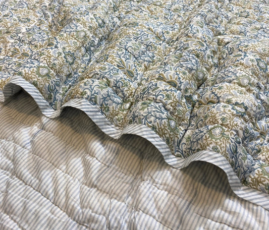 Indigo Floral Quilt