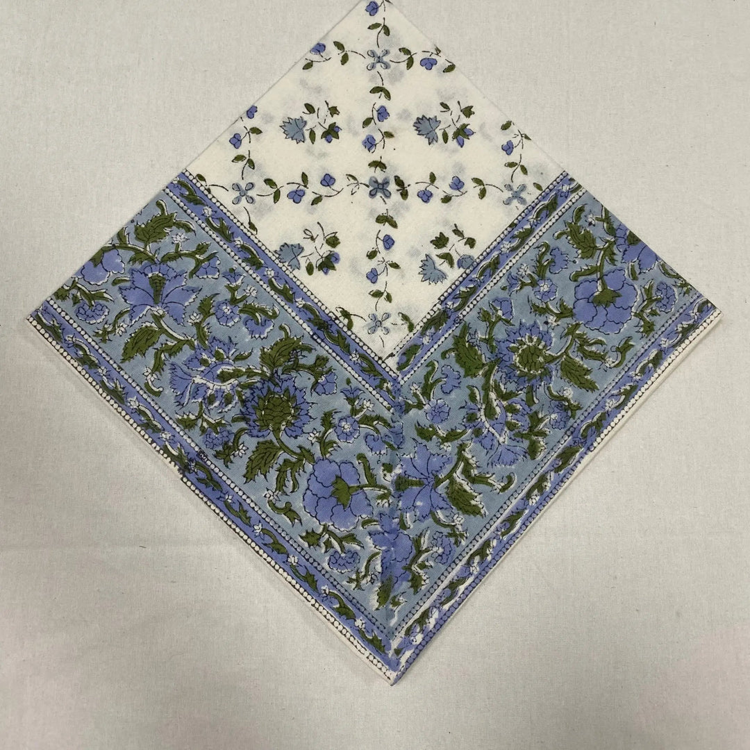 Floral patterned fabric on a plain background