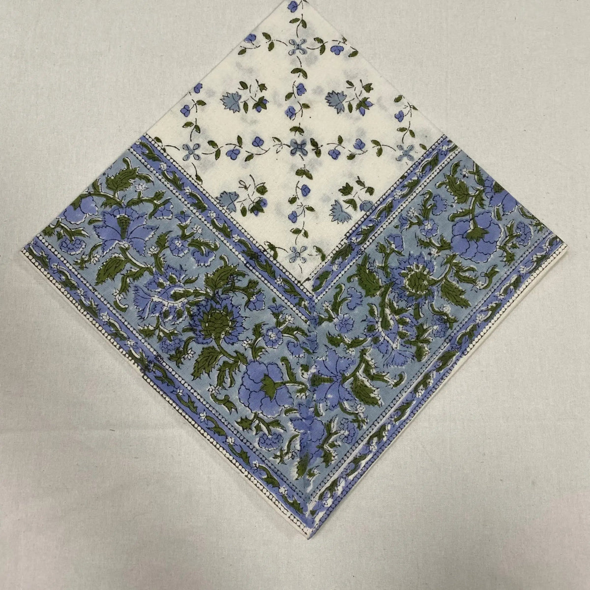 Floral patterned fabric on a plain background