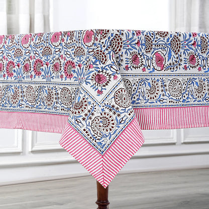 Pigeon Blue and Flamingo Pink Rectangle Tablecloth