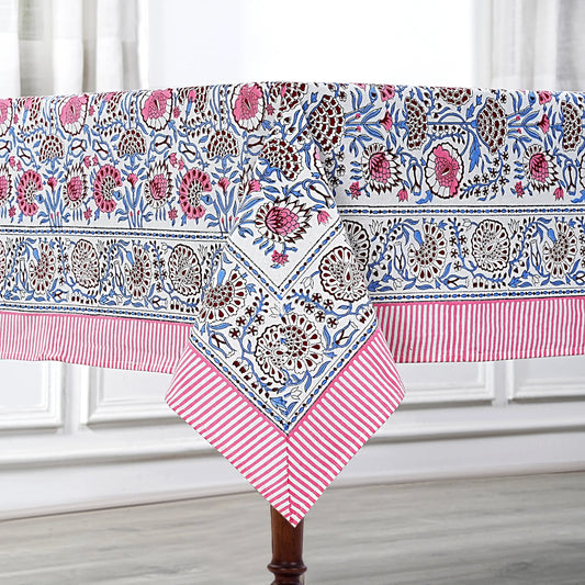 Pigeon Blue and Flamingo Pink Rectangle Tablecloth