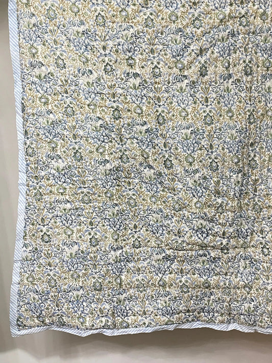 Indigo Floral Quilt