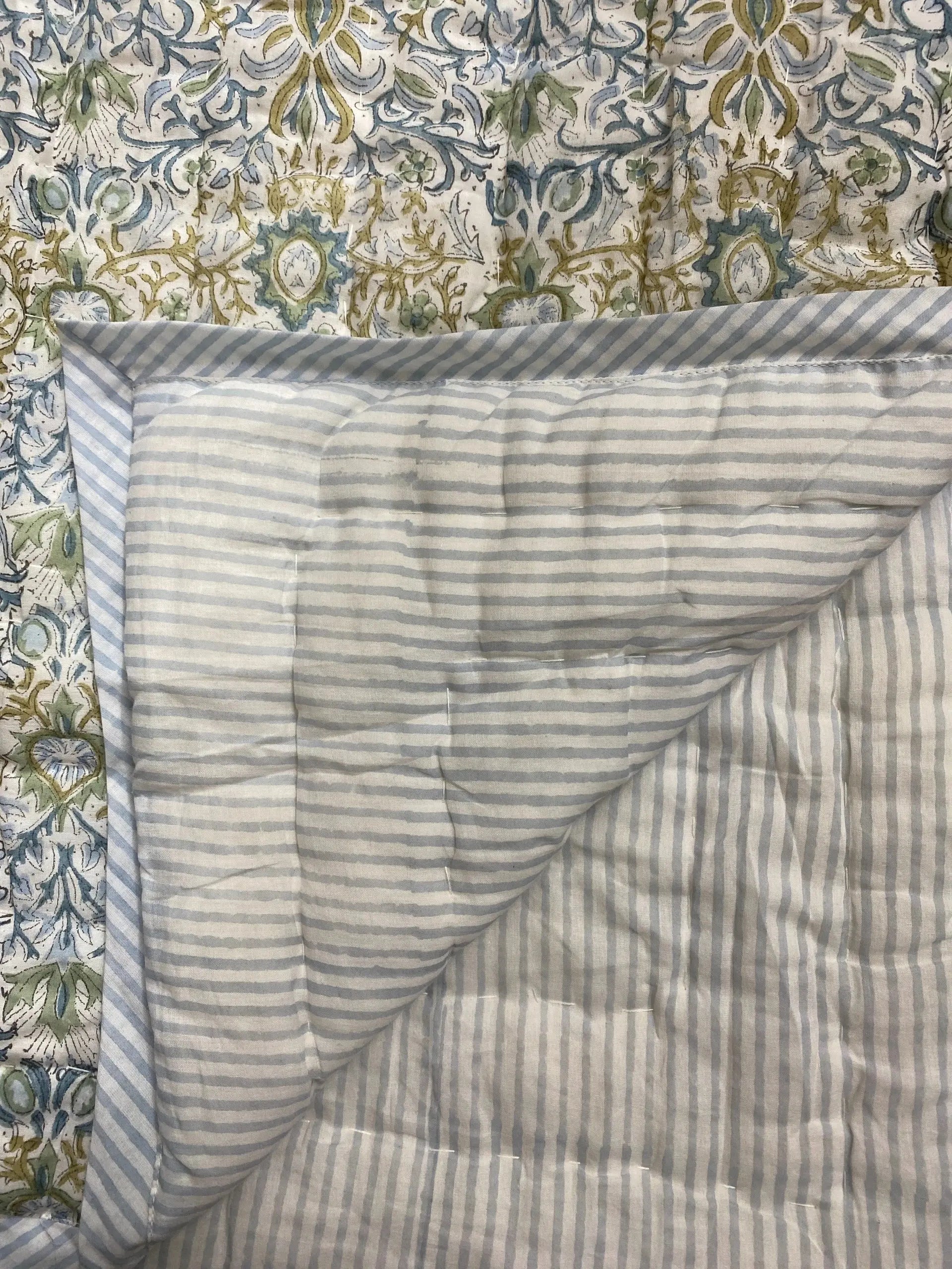 Indigo Floral Quilt