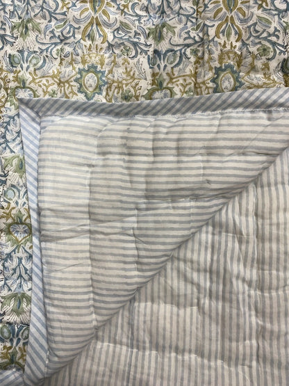 Indigo Floral Quilt