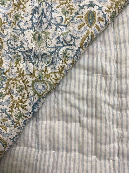 Indigo Floral Quilt