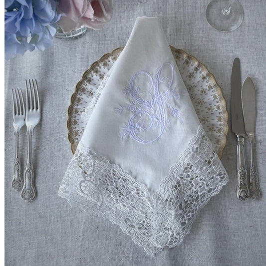 Indian Floral Hand Block Printed Cotton Embroidered Napkins | Print Sample