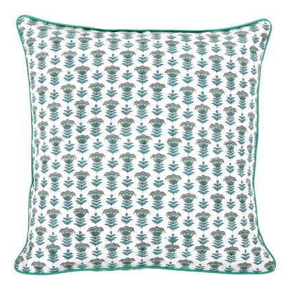 Decorative pillow with floral pattern on a white background