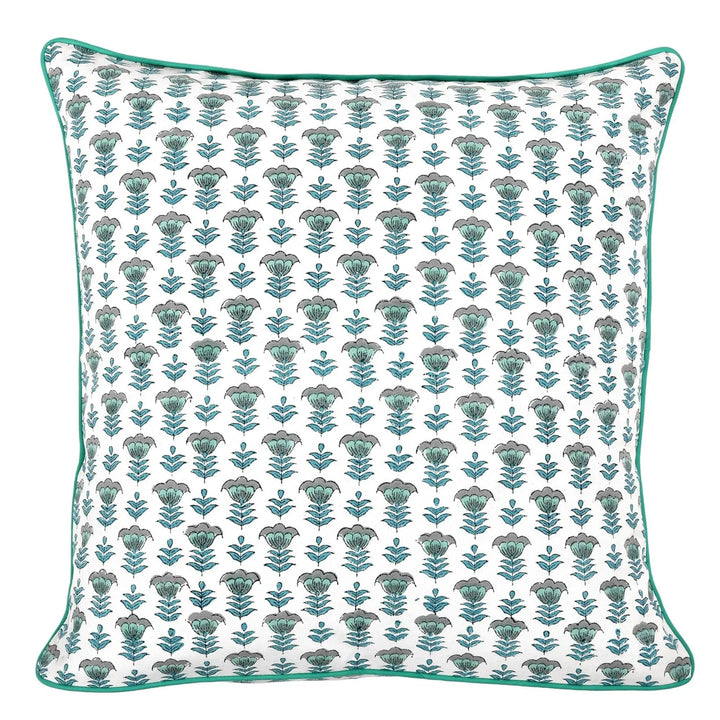 Decorative pillow with floral pattern on a white background