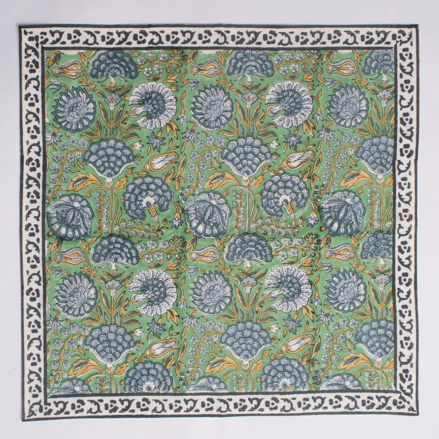 Decorative fabric with floral pattern on a white background