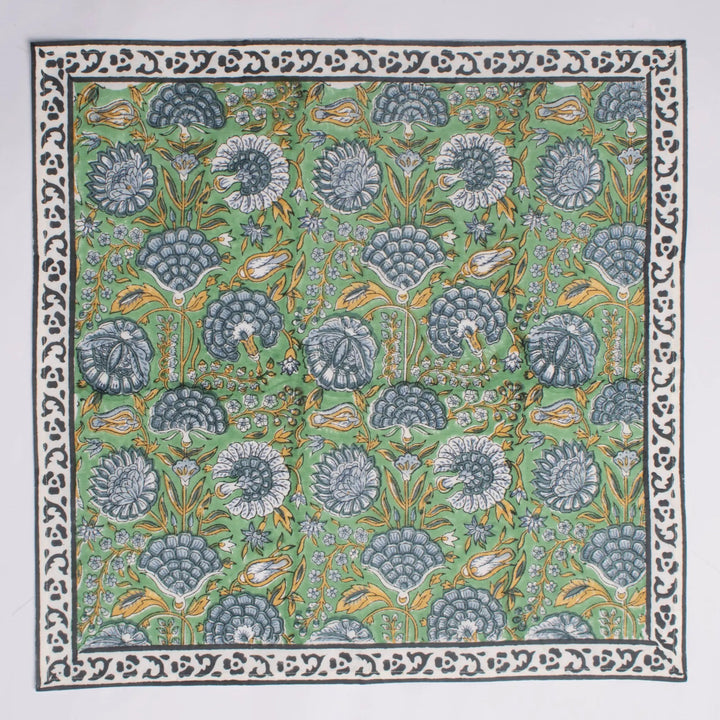 Decorative fabric with floral pattern on a white background