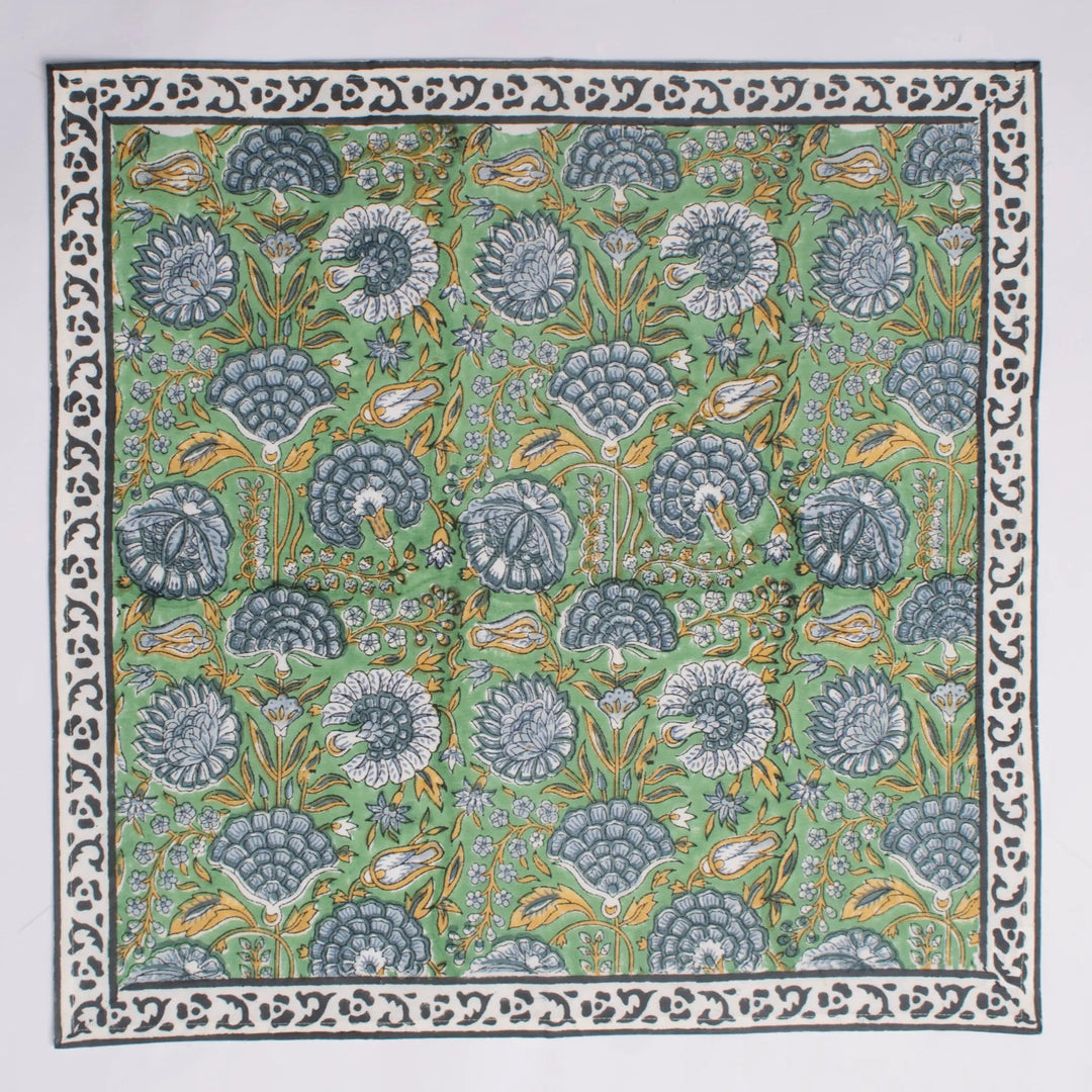 Asparagus Border Napkins - handmade cotton napkin set by FabricSG