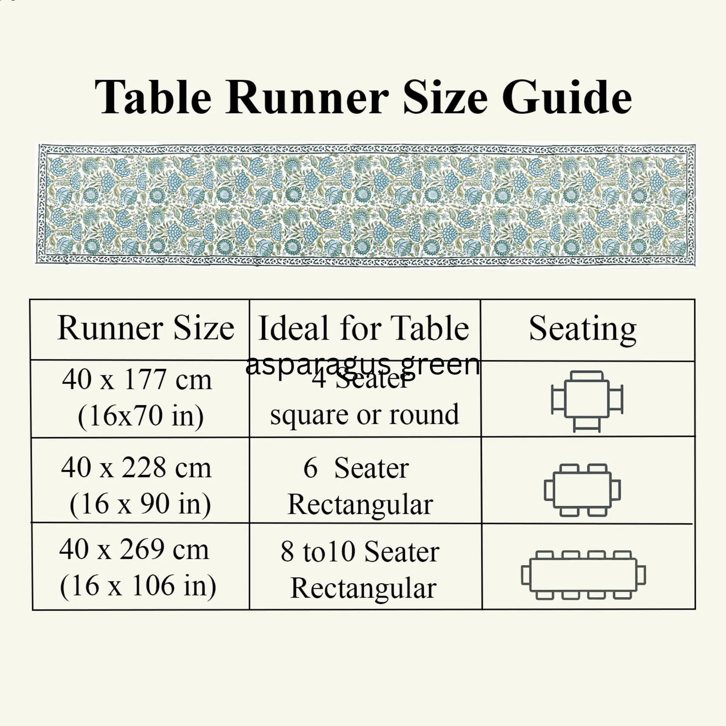 Asparagus Green Table Runner