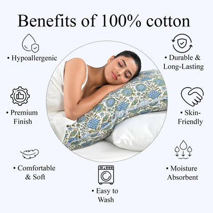 Benefits of 100% cotton pillow cover: breathable, soft, hypoallergenic, skin-friendly, easy to wash.