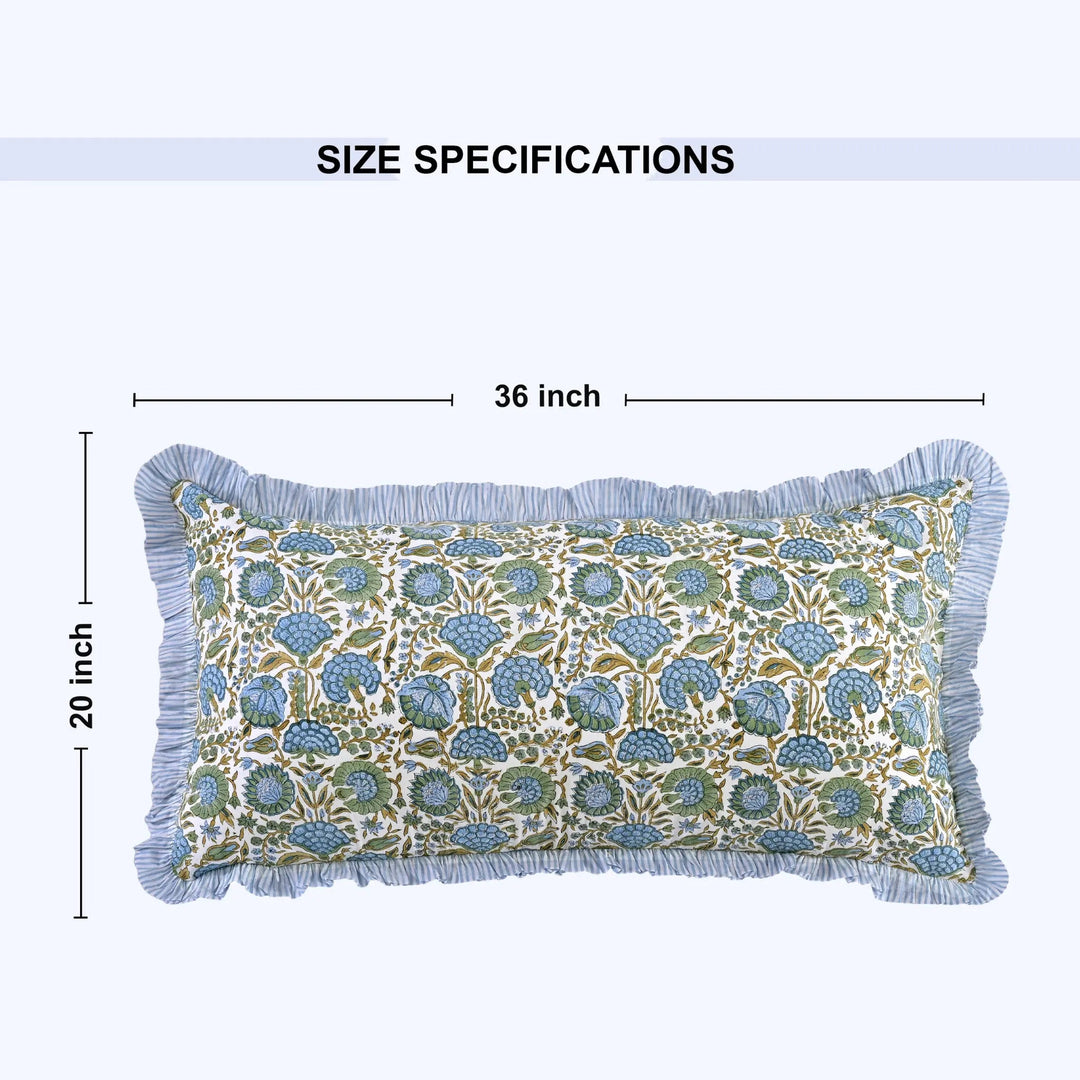 Pillow cover dimensions graphic: 36 inches by 20 inches.