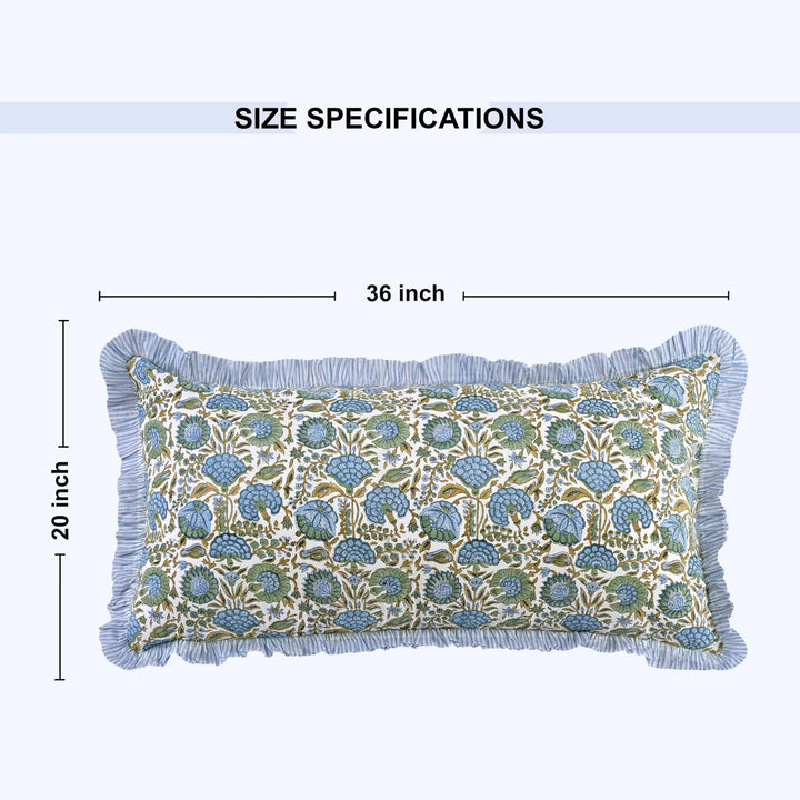Pillow cover dimensions graphic: 36 inches by 20 inches.