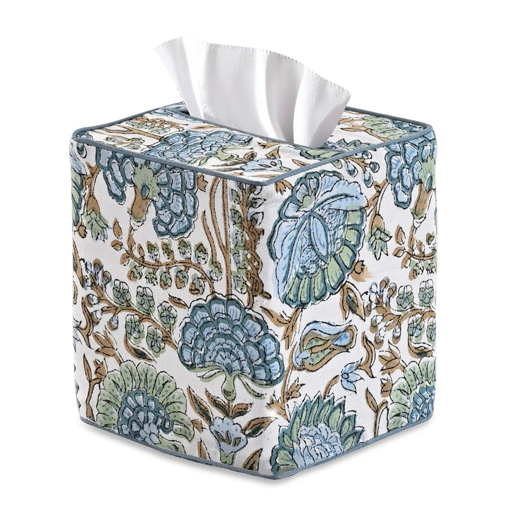 Asparagus Green Tissue Box Cover - handmade cotton tissue box cover by FabricSG