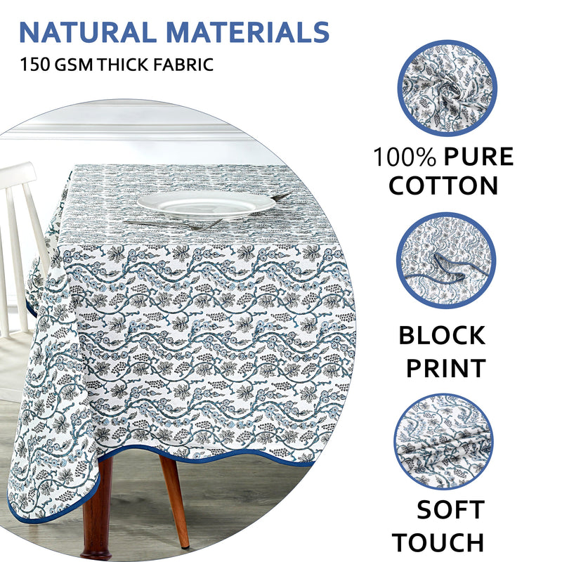 Baby Blue Eyes with Scallop Piping Tablecloth