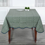 Basil Green with Scallop Piping Tablecloth