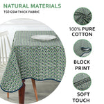 Basil Green with Scallop Piping Tablecloth