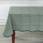 Basil Green with Scallop Piping Tablecloth