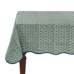 Basil Green with Scallop Piping Tablecloth