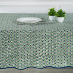 Basil Green with Scallop Piping Tablecloth