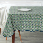 Basil Green with Scallop Piping Tablecloth
