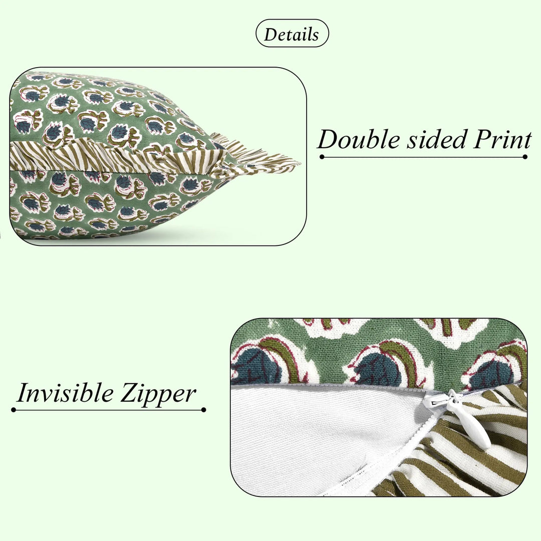 Product with double-sided print and invisible zipper on a white background