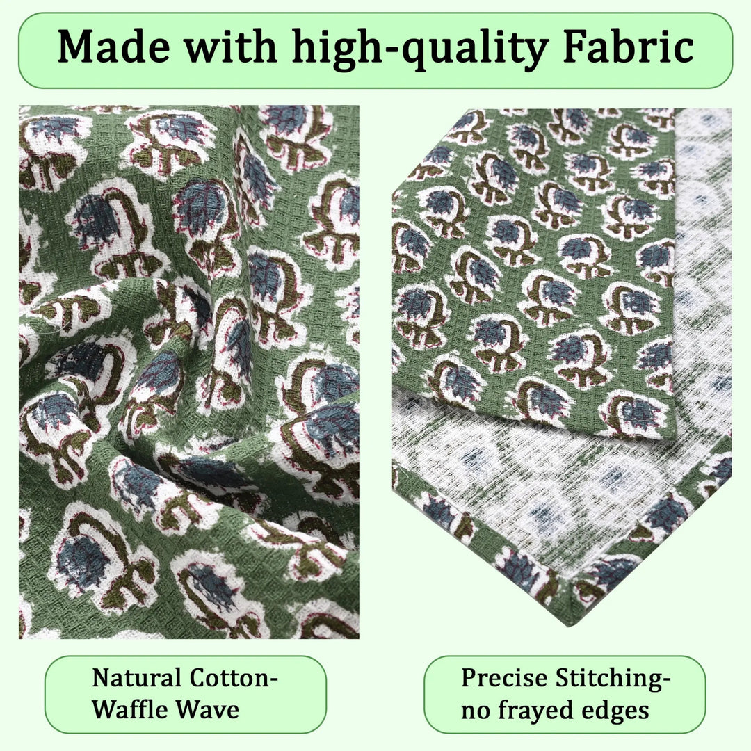 High-quality dish cloths with waffle wave pattern and precise stitching.