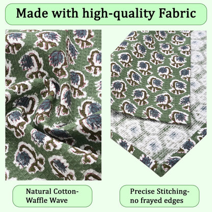 High-quality dish cloths with waffle wave pattern and precise stitching.