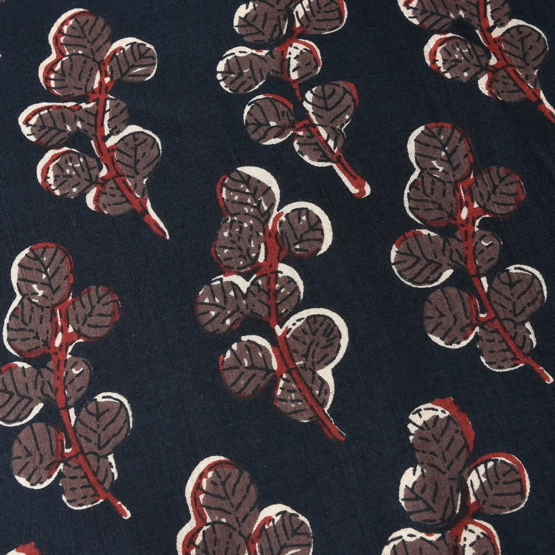 Pattern of leaves and branches on a dark background