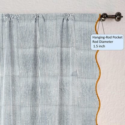 Curtain with a hanging rod pocket on a neutral background
