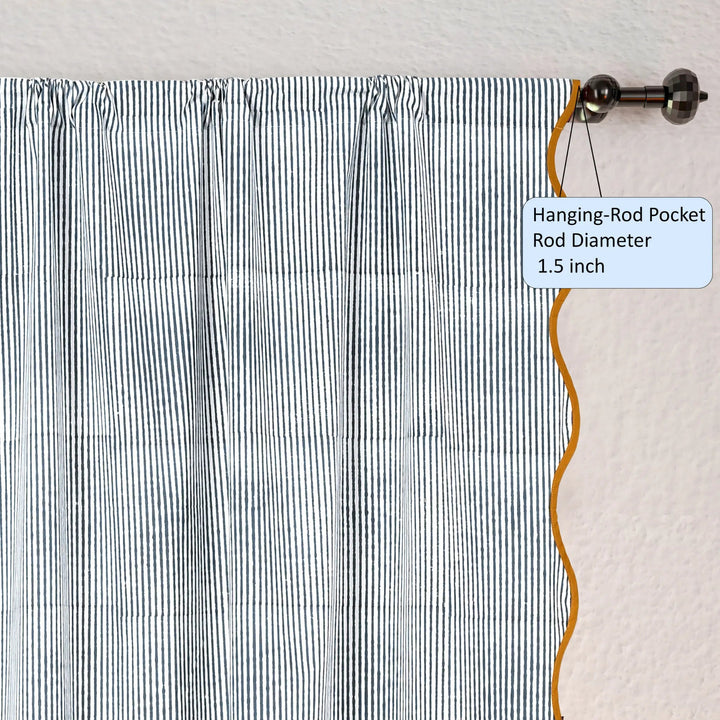 Curtain with a hanging rod pocket on a neutral background