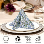 Columbia Blue Scallop Embroidery Napkins
