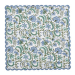 Columbia Blue Scallop Embroidery Napkins