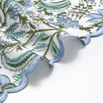 Columbia Blue Scallop Embroidery Napkins
