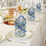 Columbia Blue Scallop Embroidery Napkins