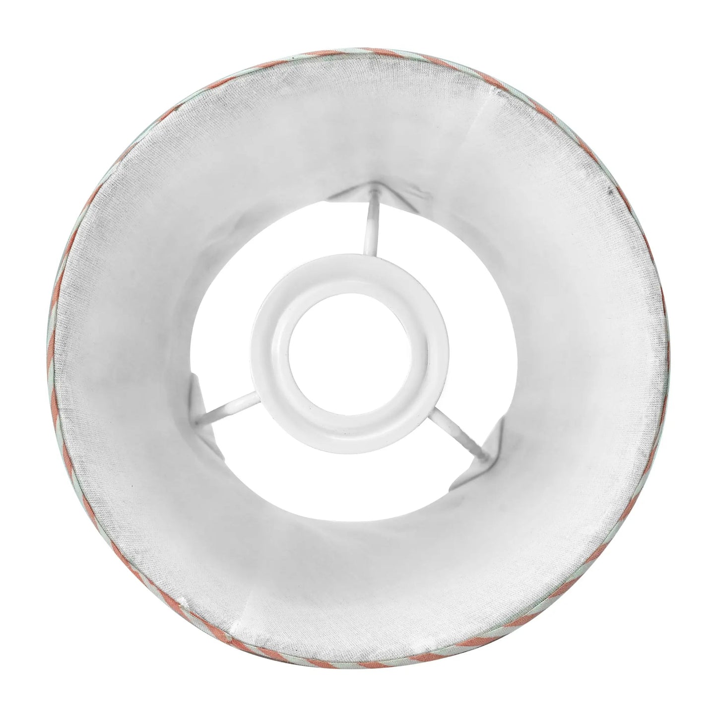 Round metal ring with a central hole on a white background