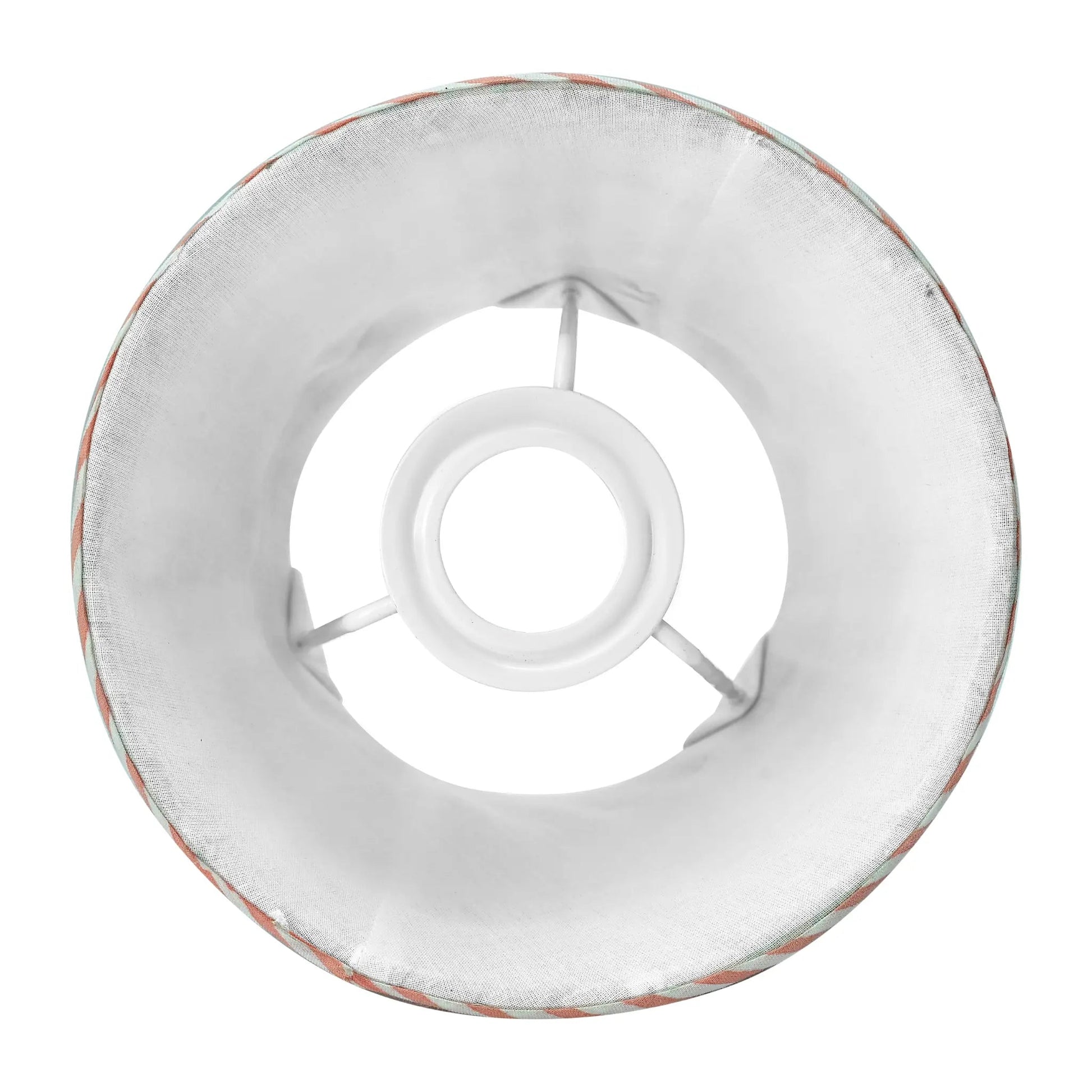 Round metal ring with a central hole on a white background