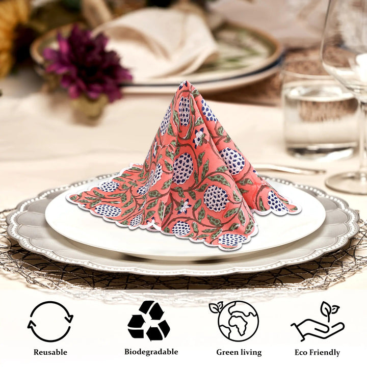 Decorative folded napkin on a plate with table setting and &