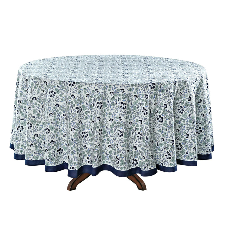 Round tablecloth with floral pattern on a white background