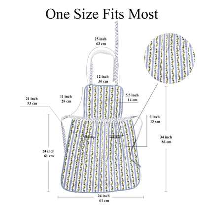 Measurement chart of a children's apron with dimensions labeled.