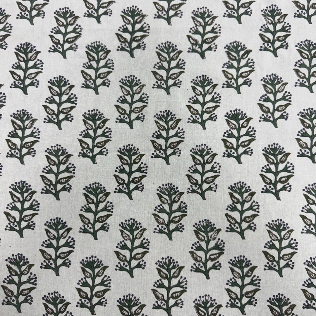 Pattern of black floral designs on a light gray background