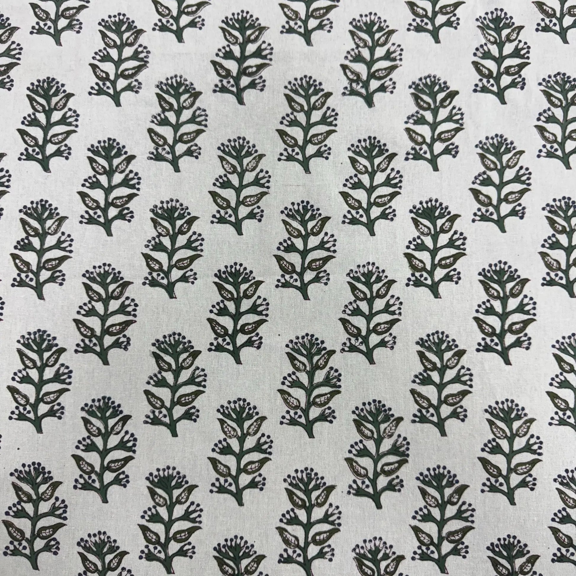Pattern of black floral designs on a light gray background
