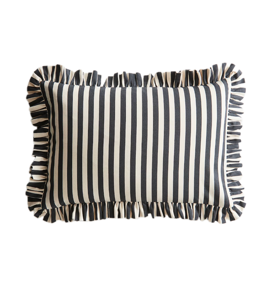 Cotton Printed Ruffled Pillow Case - 20x20 Stripped