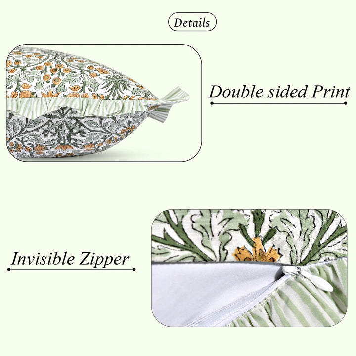 Product with double-sided print and invisible zipper on a white background